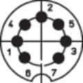 Miniatyrbild 3 av 3: BKL Electronic 0208095 DIN cirkulärt kontaktdon Flänsanslutning rak kontakt Antal poler: 7 Silver 1 st