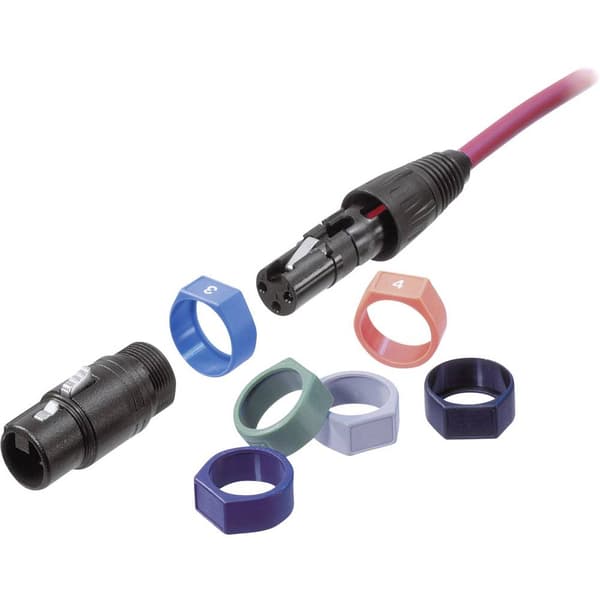 Neutrik XCR-SET Kodningsring Svart, Brun, Röd, Orange, Gul, Grön, Blå, Violett, Grå, Vit 10 st