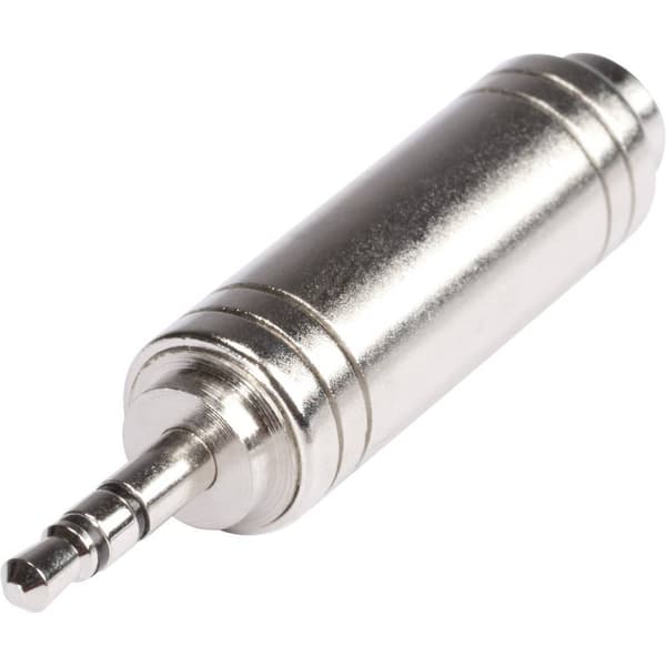 Hicon HI-JS3JS6-MF HI-JS3JS6-MF Teleplugg Audio Adapter [1x Teleplugg 3.5 mm - 1x Telejack 6.35 mm] Silver