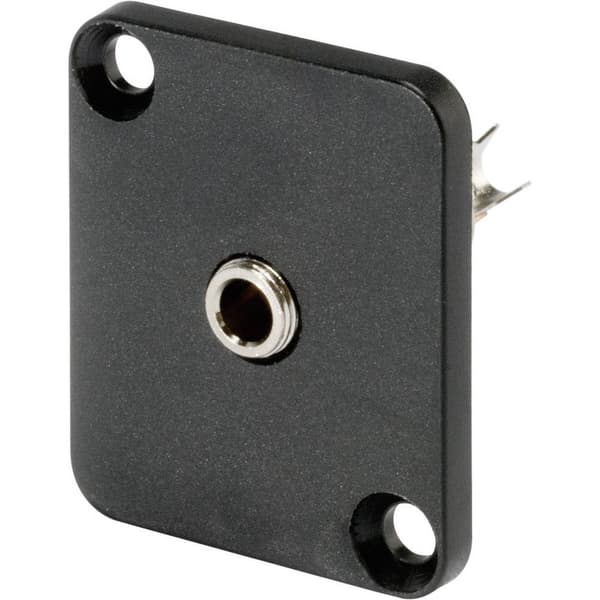 Hicon HI-J25SEFD Hörlursuttag 2.5 mm Flänsanslutning rak kontakt Antal poler: 3 Stereo Svart 1 st