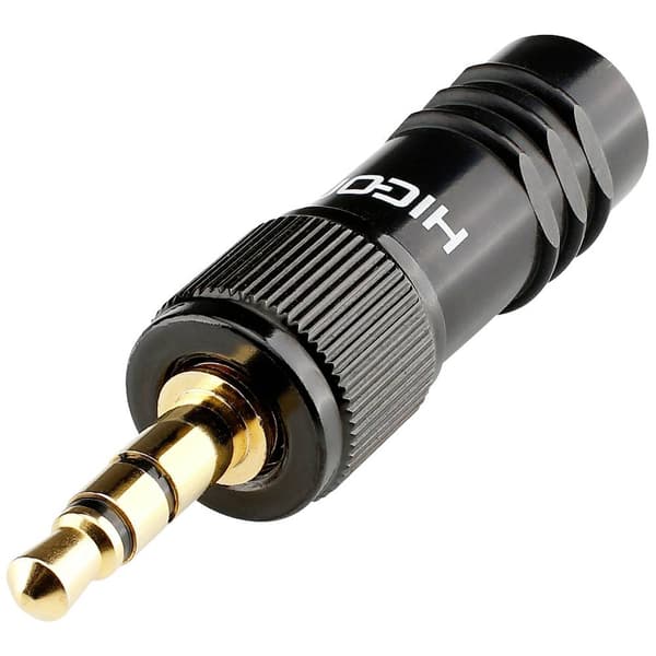 Hicon HI-J35S-SCREW-M Hörlursuttag 3.5mm Kontakt hane rak Antal poler: 3 Stereo Svart 1 st