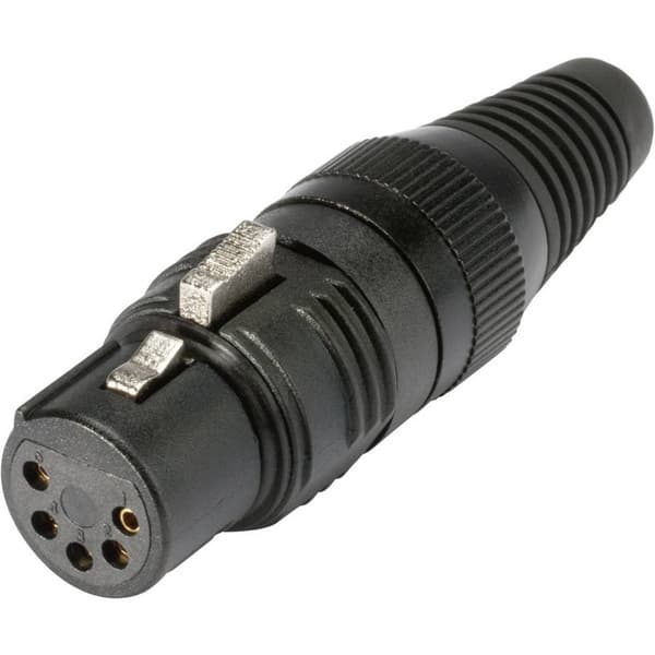 Hicon HI-X5CF-G XLR-kontakter Hona rak Antal poler: 5 Svart 1 st