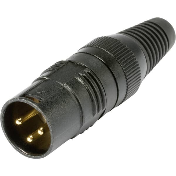 Hicon HI-X3CM-G XLR-kontakter Kontakt hane rak Antal poler: 3 Svart 1 st