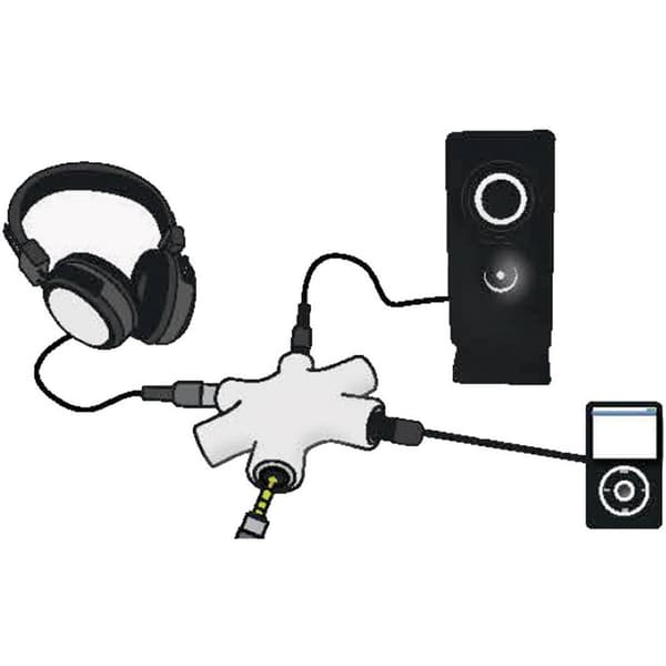 SpeaKa Professional SP-7870556 Teleplugg Audio Y-adapter [1x Telejack 3.5 mm - 5x Telejack 3.5 mm] Svart