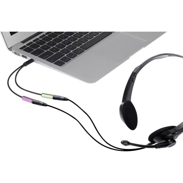 SpeaKa Professional SP-7870716 Teleplugg Audio Y-adapter [1x Teleplugg 3.5 mm - 2x Telejack 3.5 mm] Svart