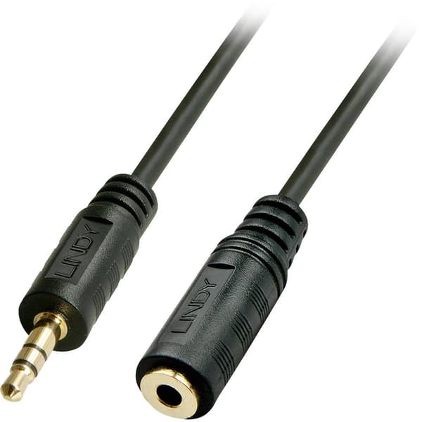 LINDY 35656 Teleplugg Audio Förlängningskabel [1x Teleplugg 3.5 mm - 1x Telejack 3.5 mm] 10.00 m Svart