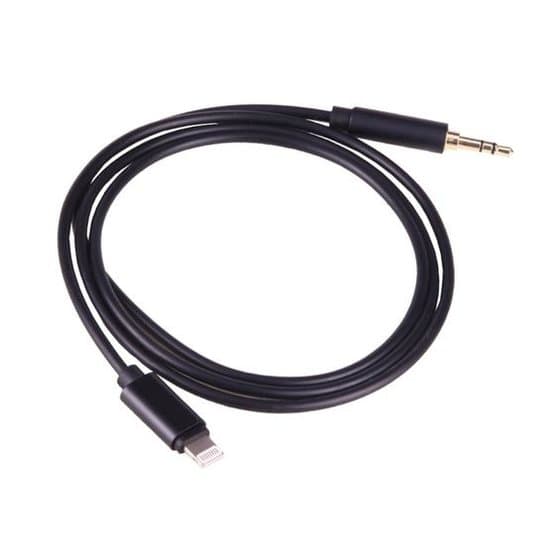 Lightning-kompatibel med 3,5 mm AUX-kabel 2 meter - svart