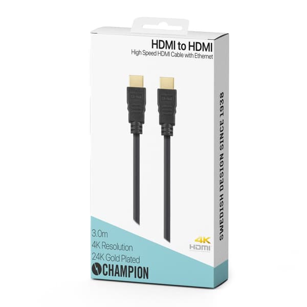 HDMI-kabel Ha-Ha Black 3.0m