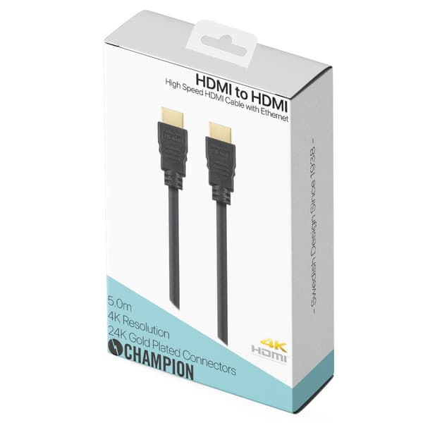 Champion HDMI-kabel Ha-Ha Sort 5.0m