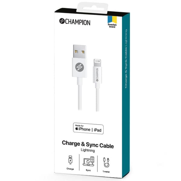 USB-A til Lightning-kabel 3m Hvit