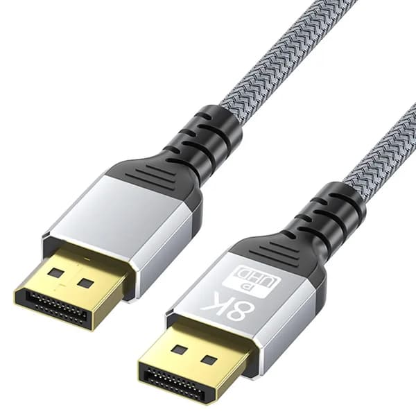 NÖRDIC 50cm Displayport till Displayport kabel ver 1.4 UHD 8K i 60Hz 32,4Gbps 10-bit HDR dubbelskärmad ren koppar 99,99%
