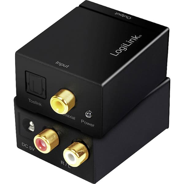 LogiLink CA0100 Toslink / RCA Audio Adapter Svart