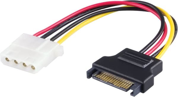 Power adapter for hard drives, 4-pin to SATA power