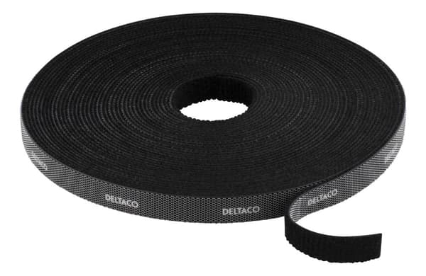 Hook and loop fastener cable ties, width 9mm, 10m, black