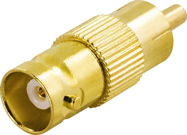 Adapter, RCA male to BNC female, gold plated
