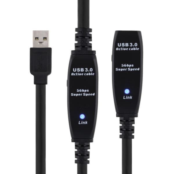 USB 3.0 extens cable active TypeA Type A 15m blue