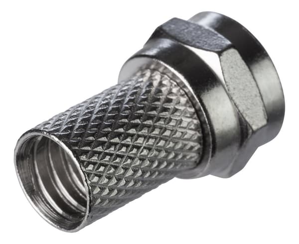 F-connector, male, 6.2mm RG6/antenna cable, screw mount, gol