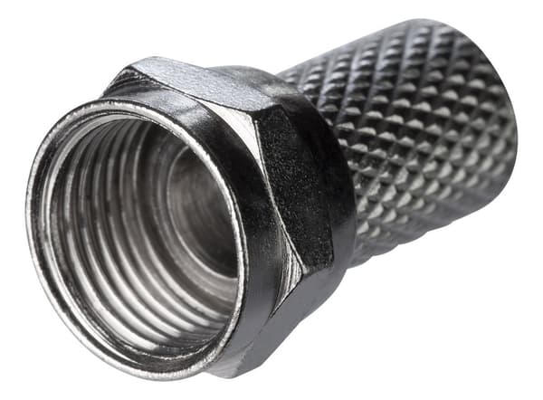 F-connector, male, 6.2mm RG6/antenna cable, screw mount, gol