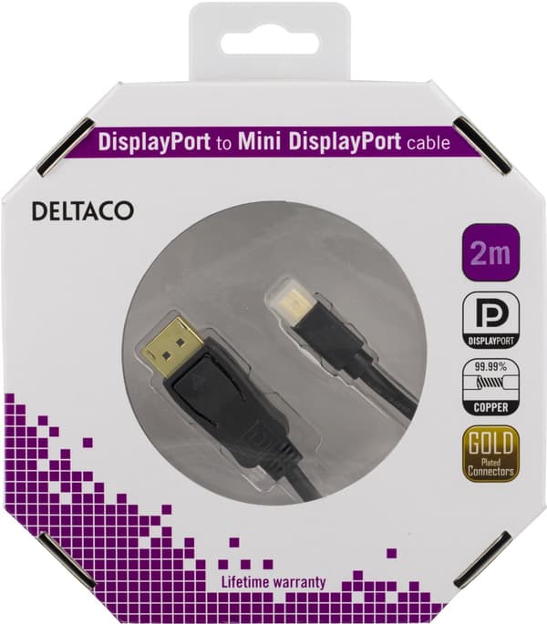 DisplayPort to Mini DisplayPort cable, 2m, black