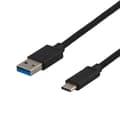 Miniatyrbild 1 av 3: USB 3.1 Gen1 braided USBA USBC cable 0.5m 60W 3A  black