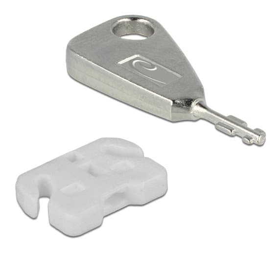 USB Port Blocker, 5 USB locks, 2 keys, white