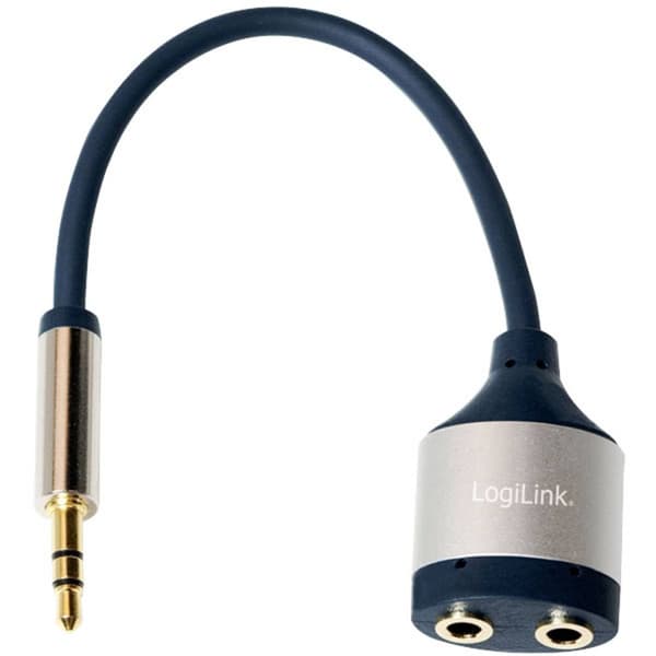LogiLink CA1100 Teleplugg Audio Adapter [1x Teleplugg 3.5 mm - 2x Telejack 3.5 mm] Svart