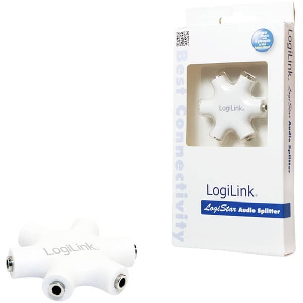LogiLink CA1088 Teleplugg Audio Adapter [3x Telejack 3.5 mm - 3x Telejack 3.5 mm] Vit