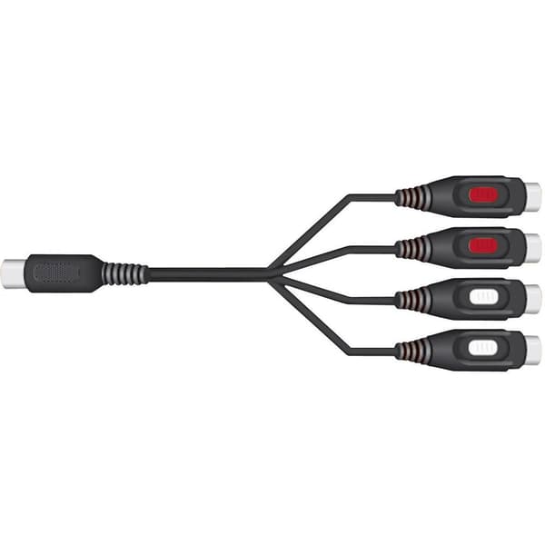 SpeaKa Professional SP-7870300 RCA / DIN-anslutning Audio Y-adapter [1x DIN hane 5-pol - 4x RCA-hona] Svart