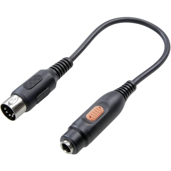SpeaKa Professional SP-7870312 DIN-anslutning / Teleplugg Audio Adapter [1x DIN-hane 5-pol - 1x Telejack 6.35 mm] Svart