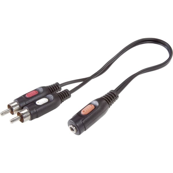 SpeaKa Professional SP-7870256 RCA / Teleplugg Audio Anslutningskabel [2x RCA-hane - 1x Telejack 3.5 mm] 1.50 m Svart