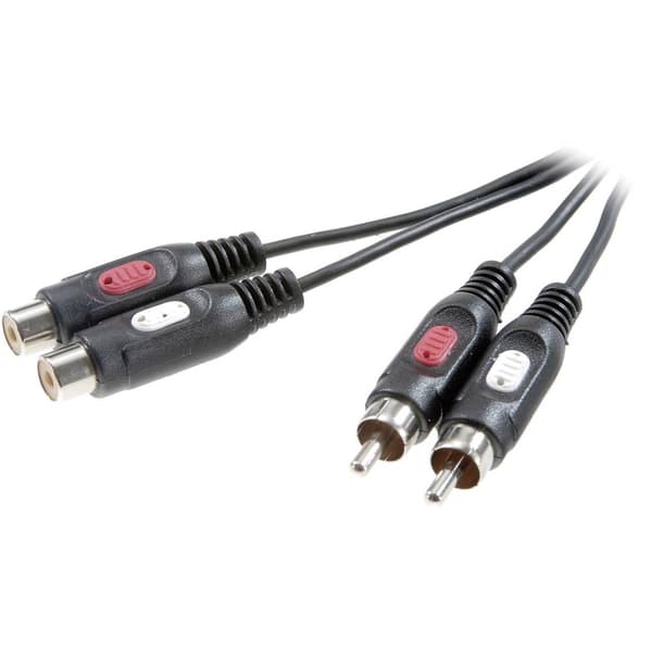 SpeaKa Professional SP-7870384 RCA Audio Förlängningskabel [2x RCA-hane - 2x RCA-hona] 2.50 m Svart