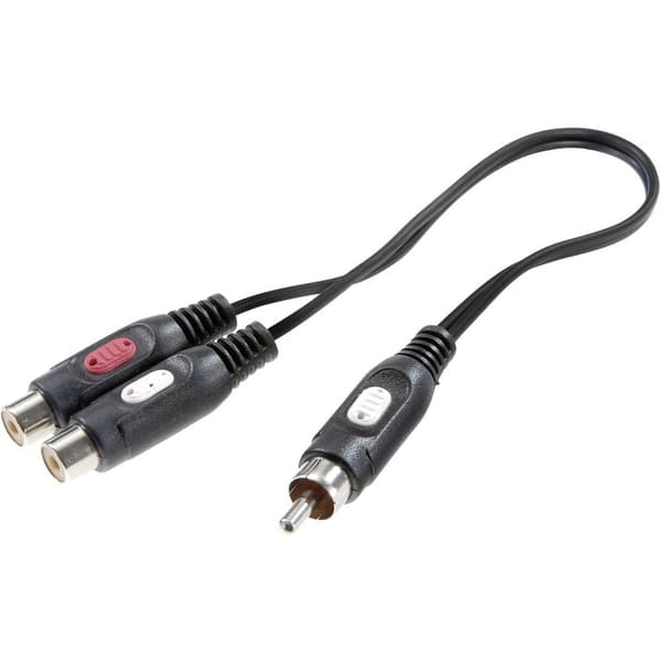 SpeaKa Professional SP-7869820 RCA Audio Y-adapter [1x RCA-hane - 2x RCA-hona] Svart