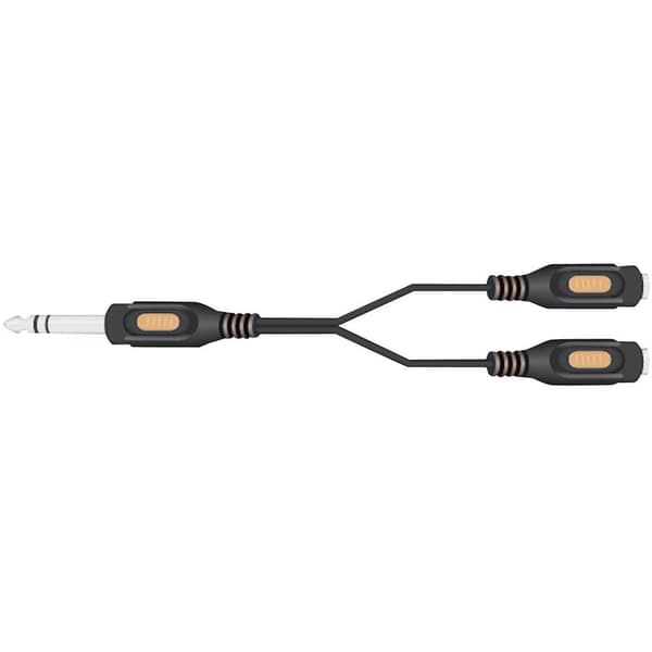 SpeaKa Professional SP-7869836 Teleplugg Audio Y-adapter [1x Teleplugg 6.35 mm - 2x Telejack 6.35 mm] Svart