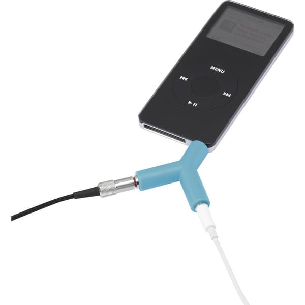 SpeaKa Professional SP-7870560 Teleplugg Audio Y-adapter [1x Teleplugg 3.5 mm - 2x Telejack 3.5 mm] Turkos