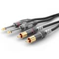 Miniatyrbild 1 av 2: Sommer Cable HBA-62C2-0600 Teleplugg / RCA Audio Anslutningskabel [2x Teleplugg: 6,3 mm (mono) - 2x RCA-hane] 6.00 m Sv