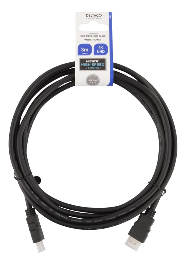 HDMI cable, HDMI High Speed w/Ethernet, CCS, 3,0m, black