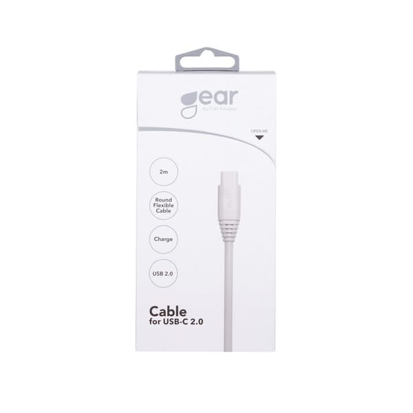 Ladekabel USB-A-USB-C 2.0 2m gen2 Rundt Kabel Hvid