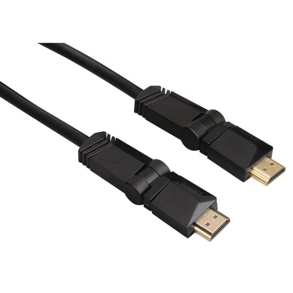HAMA HDMI kabel ethernet 3m Svart Roterande Guld TL