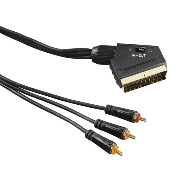 HAMA Johto Video Scart-3xRCA 1.5m Kulta/Musta