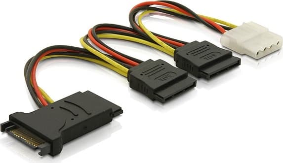 power adapter 15pin SATA Molex 4pin 3xSATA 1xMolex 15cm