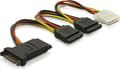 Miniatyrbillede 2 af 4: power adapter 15pin SATA Molex 4pin 3xSATA 1xMolex 15cm
