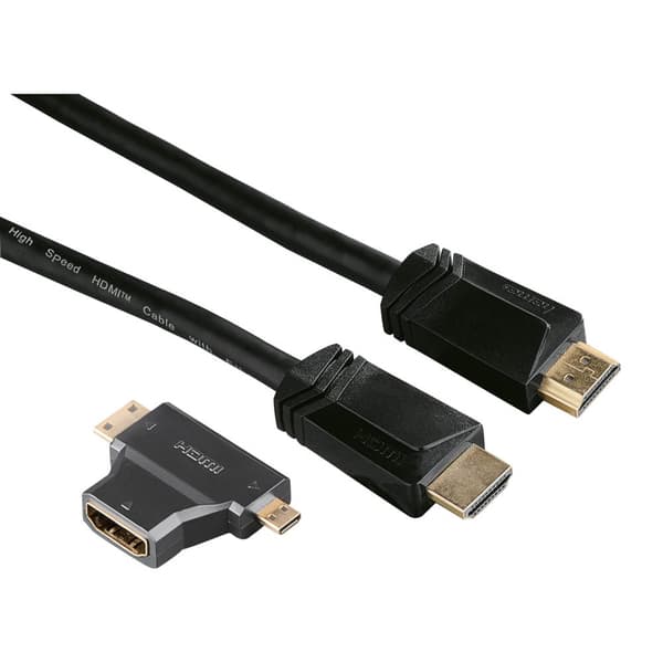 HAMA Johto HDMI Ethernet Sovitin 1xHDMI-1xMicro 1xMini 1.5m Kulta