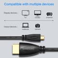 Pikkukuva 2 / 3: NÖRDIC HDMI –Mini HDMI -kaapeli, 50 cm, High Speed HDMI Ethernet, Type A–Type C uros–uros, musta