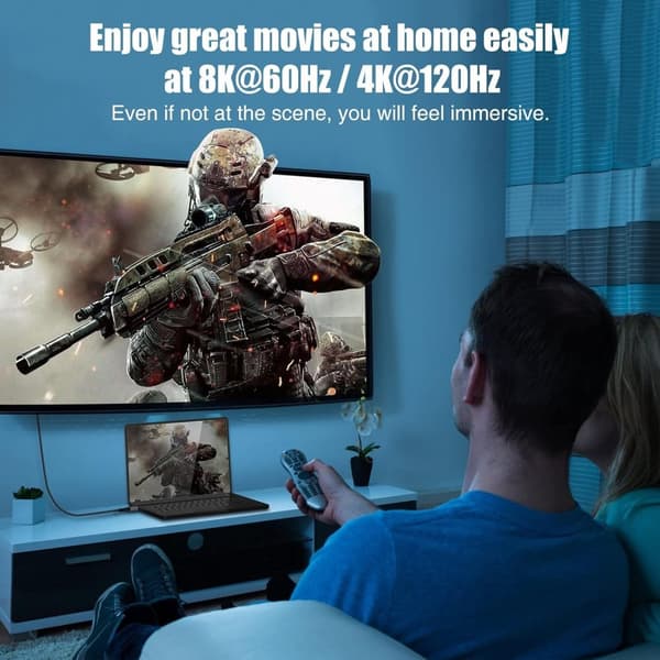 NÖRDIC 5m aktiivinen AOC optinen kuitukaapeli HDMI 2.1 8K 60Hz 4K 120Hz 48Gbps Dynamic HDR, eARC, VRR yhteensopiva RTX 3080 3090 kanssa