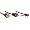 Miniatyrbild 3 av 4: HAMA Kabel Audio 3.5mm-2xRCA Vinklad Coiled Guld Svart 0.75m