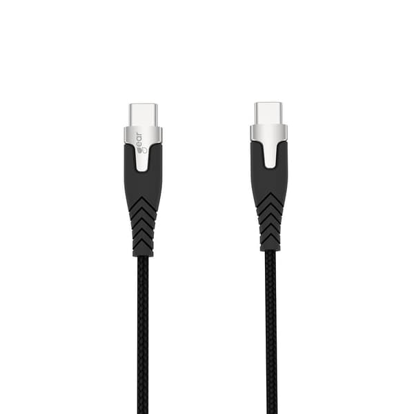 GEAR Latausjohto PRO USB-C USB-C 2.0 1.5m Musta Kevlar johto Metalliliitin