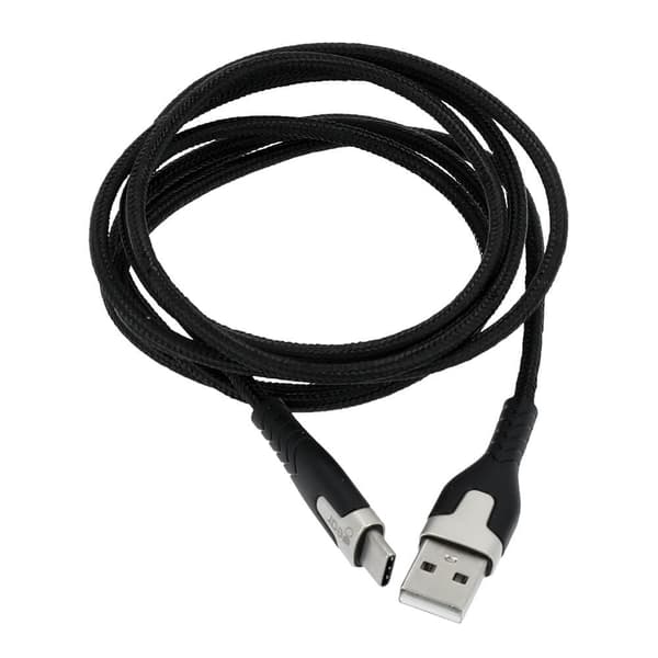 GEAR Latausjohto PRO USB-A USB-C 2.0 1.5m Musta Kevlar johto Metalliliitin