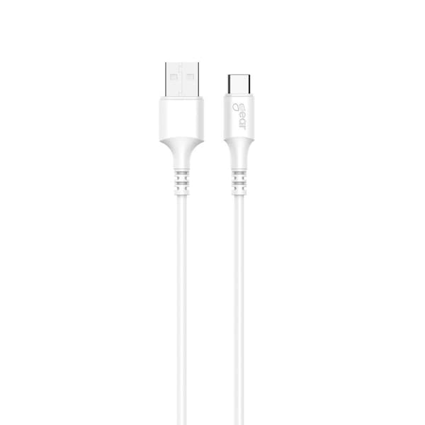 GEAR Charging Cable USB-A-USB-C 2.0 3m Valk. Pyöreä Johto