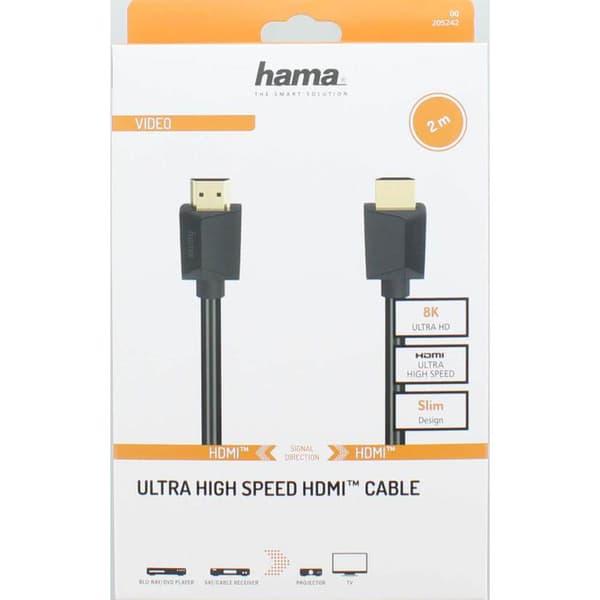 HAMA Cable HDMI Ultra High Speed 8K 48 Gbit/s 2.0m Gold