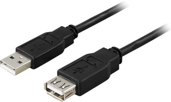 USB 2.0 cable Type A ma, Type A fe 0.5m, black